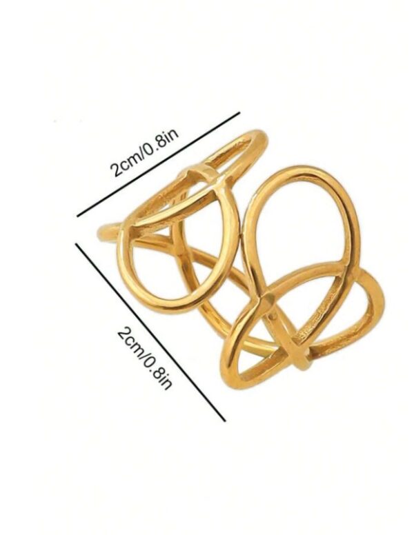 Bague Ouverte en Acier Inoxydable de Style Minimaliste mode – Image 3