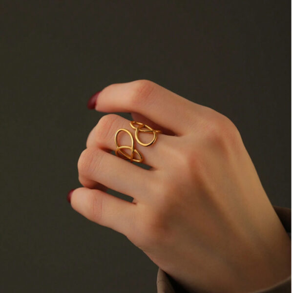 Bague Ouverte en Acier Inoxydable de Style Minimaliste mode
