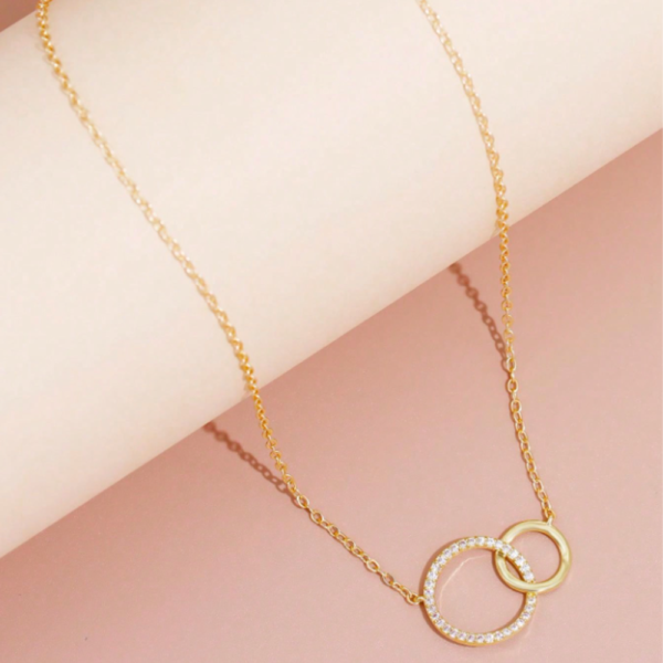 Collier Pendentif Cercle en Zircone Cubique – Élégance Intemporelle – Image 2